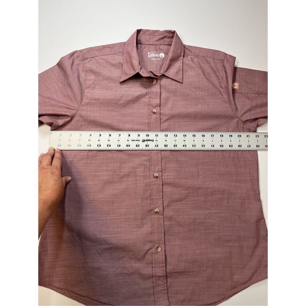 NEW Chef Works Urban Collection Roll Tab Sleeve Chambray Shirt Rose Size Large - Picture 5 of 13
